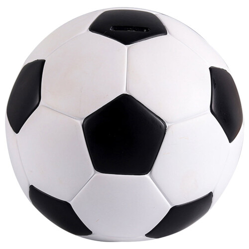 Football-shaped decorative coin bank set