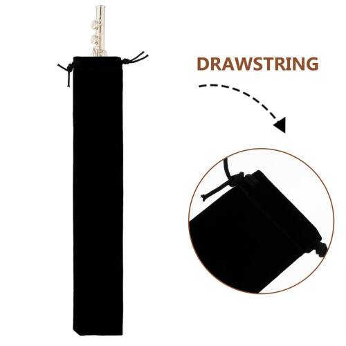 Suede Flute Storage Bag Drawstring 3 Pcs 2