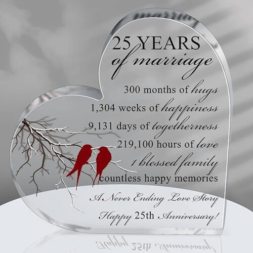 Anniversary Heart Keepsake Decoration for Couples