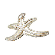 Star Fish Hair Clip Rhinestone Alloy 1 Piece