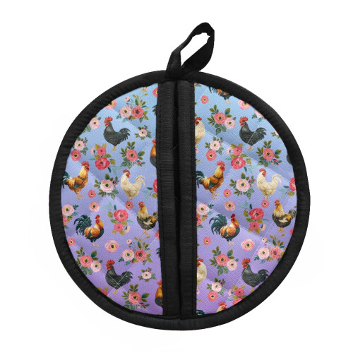 Rooster Floral Pot Holders & Trivets 2-Pack 1