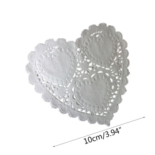 Heart-Shaped Paper Doily 10 cm 100 pcs 2