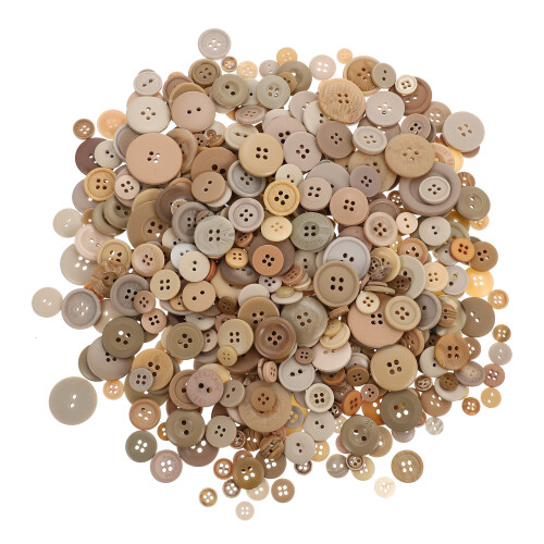Resin Bag Buttons Beige 0.3x2.5x2.5 cm 2