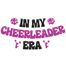 Cheerleader Era Banner Black Red Glitter 1 Pack