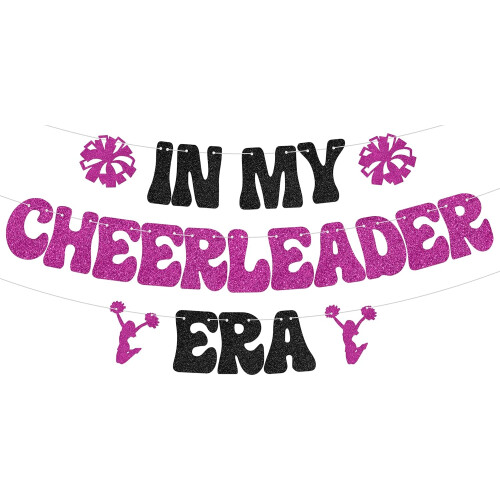 Cheerleader Era Banner Black Red Glitter 1 Pack