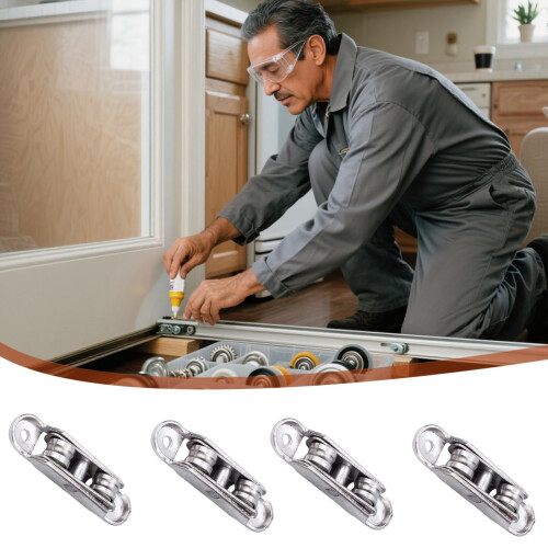 Sliding Window Pulley Alloy Double-Wheel Roller with Angle 1
