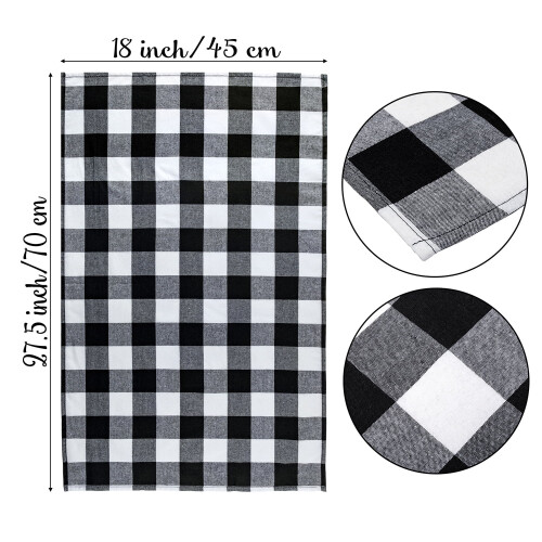 Black and White Cotton Dish Towel Classic Plaid 1 Pack 1