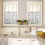 Floral Kitchen Curtains Set Blue Pink Daisy 3-Piece 4