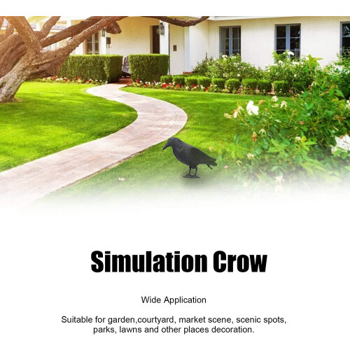 Plastic Crow Statue Simulation Decoy for Outdoor Garden 2