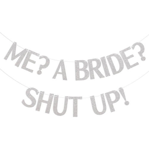 Bride Banner Silver Glitter Bachelorette Party Decor