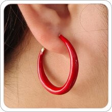 Red Hoop Earrings for Women Large Neon Jewelry