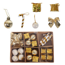 Christmas Tree Bauble Ornament Set Gold 24 pcs
