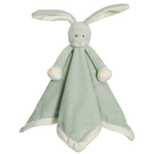 Doudou bébé lapin, vert, 35 x 35 cm, lavable en machine