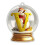 Christmas Ornament Acrylic Initial Snow Globe Pendant Gold 1