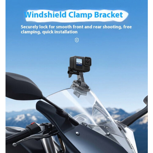 Aluminum Motorcycle Windscreen Mount Clamp for Action 1