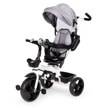 Triciclo giratorio con capota 360 Gris