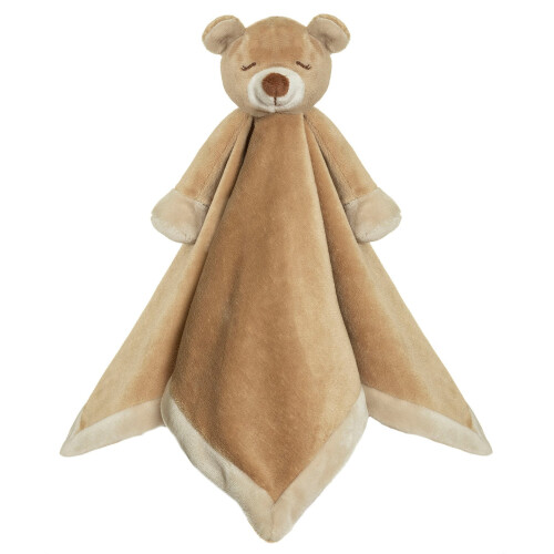 Doudou bébé, couleur marron peluche douce, 35 x 35 cm, lavable en machine