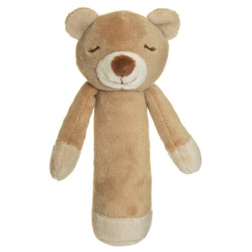 Hochet ourson tout doux pour bébé, 15 cm, lavable