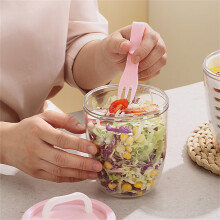 Leachable Fruit Cup with Fork Portable Picnic Box 1.2L