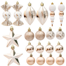 White and Gold Christmas Ornaments Shatterproof Balls Set
