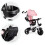 Poussette tricycle 360* siège pivotant Rose 7