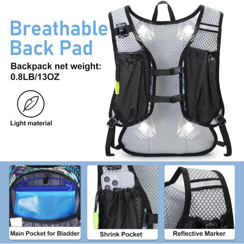 Hydration Backpack 12L with 2L Leakproof Bladder 2