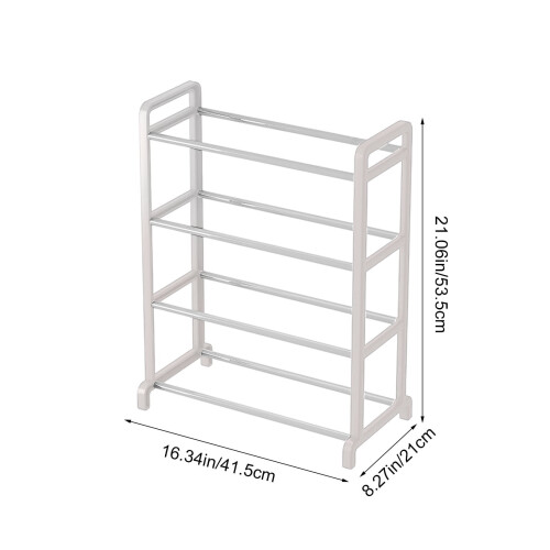 Plastic Shoe Rack White 4-Tier Entryway Organizer 1