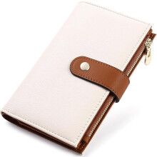Women's Leather Trifold Wallet with RFID Blocking and Pen