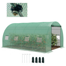 Sprinkler System Polytunnel Greenhouse, 4 x 3(m), Green