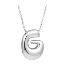 Bubble Letter Necklace Silver Gold Initial Pendant