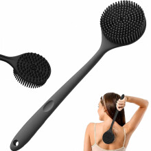 CANDY KARTSoft Silicone Back Scrubber with Long Handle Shower & Bath Flexible Brush with Gentle Bristles for Smooth Skin | Body for Men Women & Boys