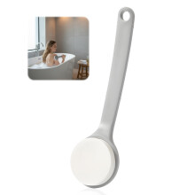 Dry Brushing Body Brush Back Scrubber for Bathing with Long Handle Dry Brush for Skin Exfoliation and Lotion Applicator for Back Grey 29.5 cm (11