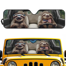 Jeep Windshield Sun Shade US Flag Sloth Print for Wrangler