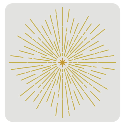Starburst Stencil Reusable Plastic 11.8 x 11.8 Inch