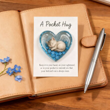 Cat Memorial Pocket Hug Heart-Shaped Acrylic Token