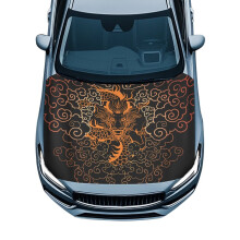 Dragon Print Car Hood Cover Stretch Polyester One Piece