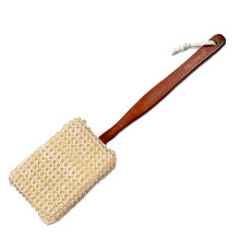 Brushman Sisal Bath Brush with Long Wooden Handle Back Brush for Men & Women- Shower Sponge Body Back Scrubber Gentle Exfoliator Wet & Dry Brushing(E