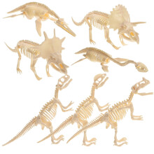 Dinosaur Skeletons Kids DIY Kit Khaki Plastic 7 Pieces