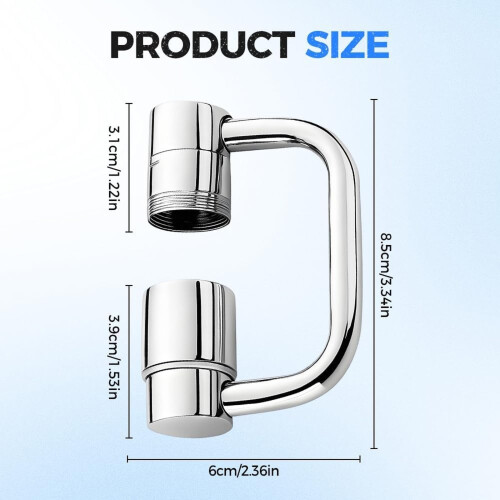 Faucet Extension U-Shaped Stainless Steel 1440 Rotatable 2