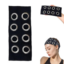 Hollow Eyelet Elastic Headband for Girls, Wide Stretchy