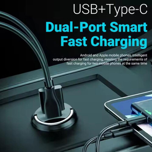 USB-C Car Charger PD QC 100W Fast Charging 1