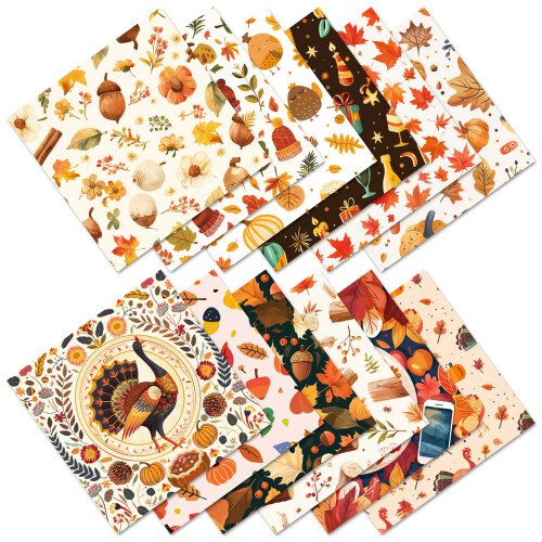 Thanksgiving Craft Paper 6x6 Inch 24 Sheets 1
