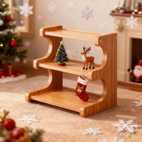 Wooden Desktop Storage Rack 3-Tier Mug Organizer 1