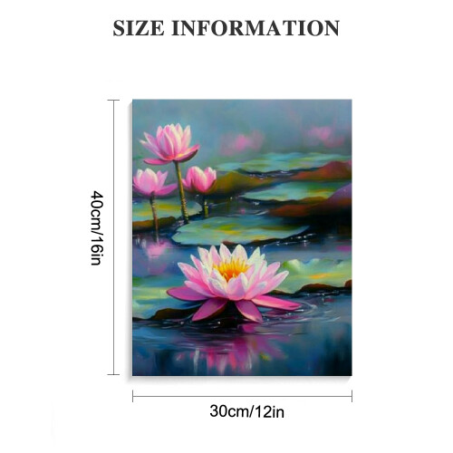 Pink Lotus Canvas Wall Art 12x16in 2