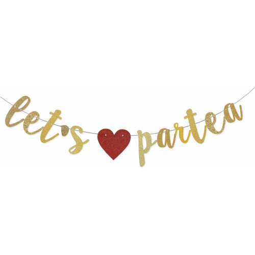 Gold Glitter Happy Engagement Banner 10 Ft 1