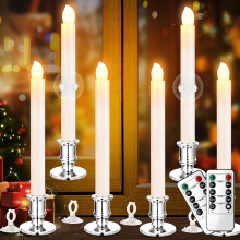 LED Window Candles with Remote Timer 10-Pack