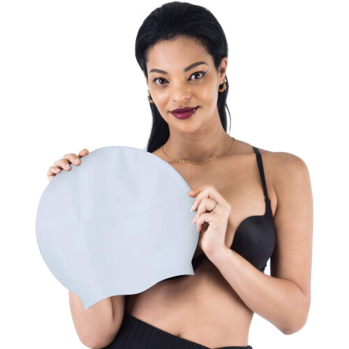 Extra Large Silicone Swimming Cap for Long Thick Curly Hair 1