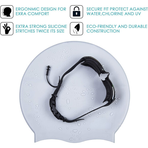 Extra Large Silicone Swimming Cap for Long Thick Curly Hair 2