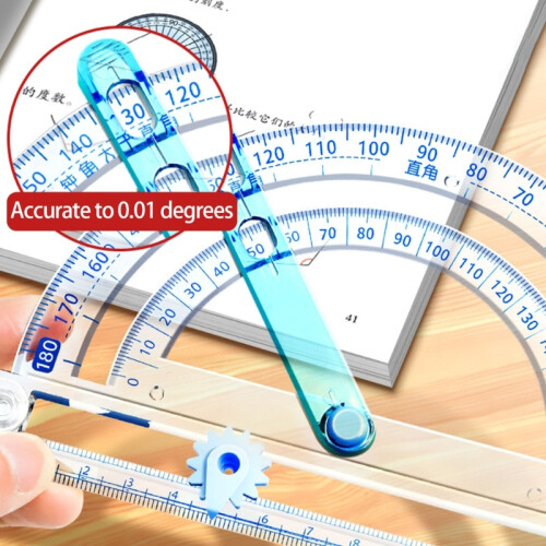 Protractor with Adjustable Circle and Angle Ruler 2