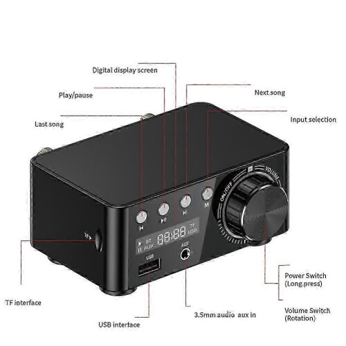 100W Class D Bluetooth 5.0 Digital Audio Amplifier 2